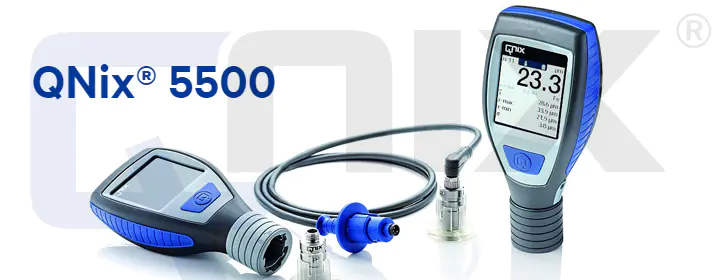 尼克斯QNix5500Fe/NFe3mm分體涂層測(cè)厚儀既能測(cè)磁性金屬也可以測(cè)非磁性金屬