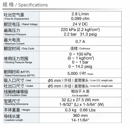 NITTO日東工器DC隔膜泵DPA0105-Y1壓縮專用
