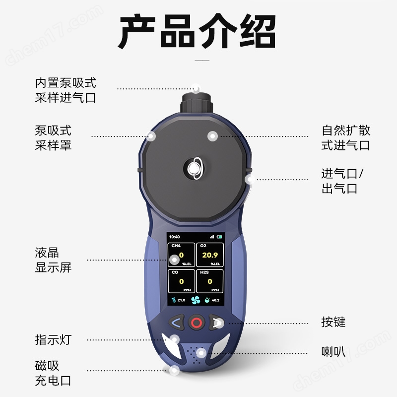 中安探測(cè)S316-S便攜泵吸式二硫化碳CS2四合一氣體檢測(cè)報(bào)警儀器
