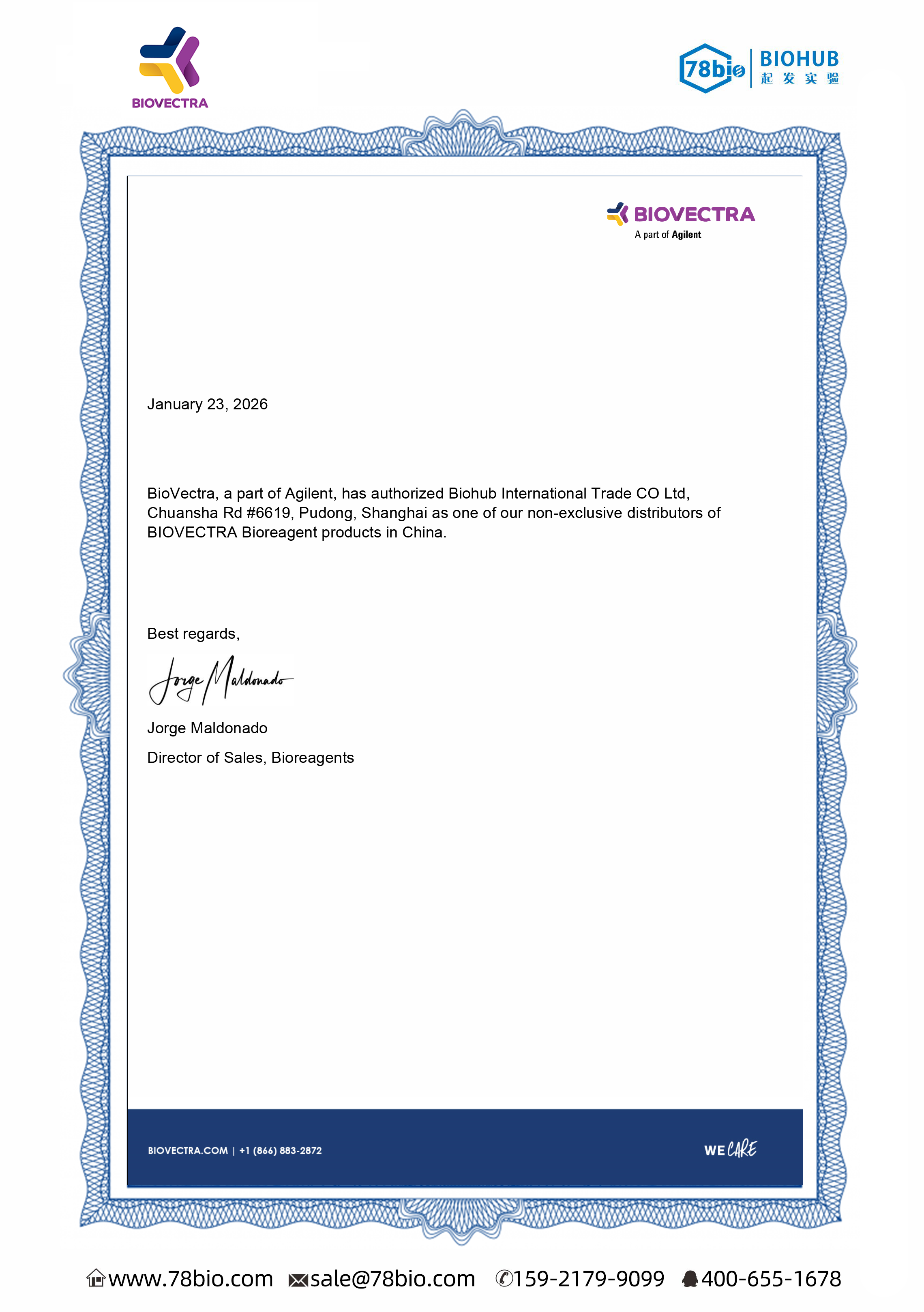 加拿大Biovectra代理商 2026授权代理-上海起发
