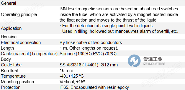 DISIBEINT液位開關(guān)IMN 70 INOX